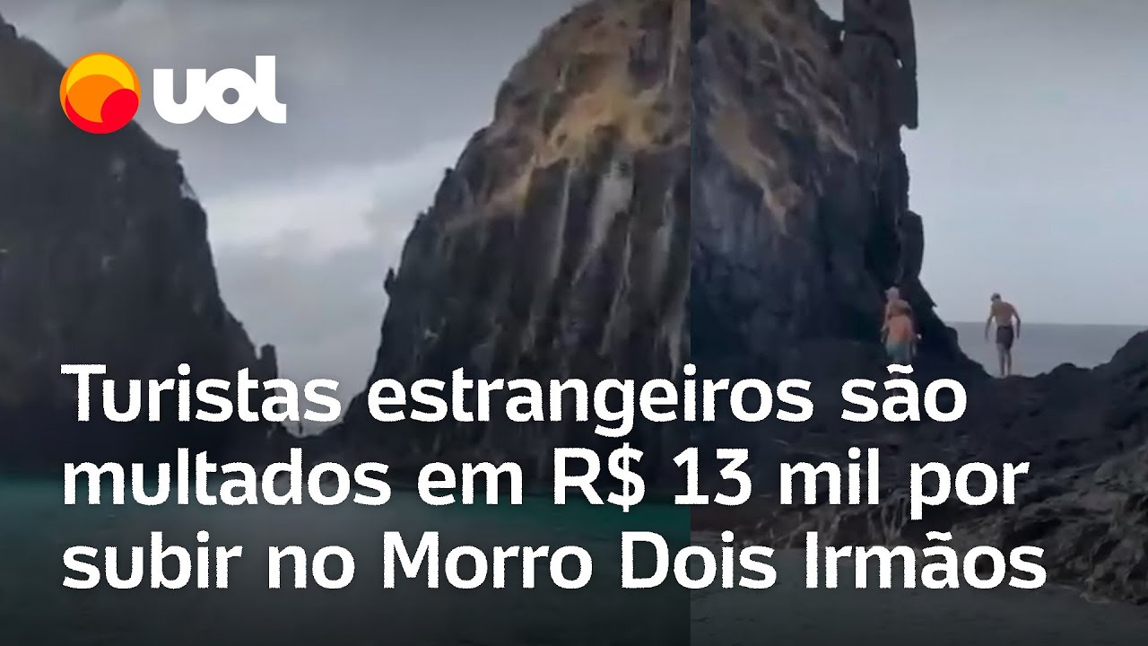 Europeus invadem morro Dois Irmãos em Noronha e são multados em R$ 13 mil vídeo