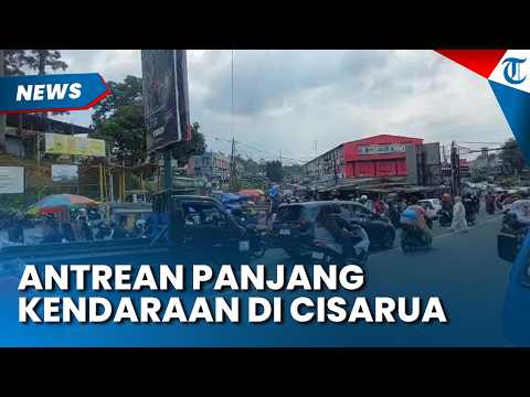 KERAMAIAN DI PASAR CISARUA pada H-1 Lebaran Membuat Antrean Kendaraan Panjang di Jalan Raya Puncak