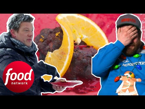 "Is This Reindeer Poop?" Christmas Fruitcake Challenge Goes All Wrong | The Great Food Truck Race
