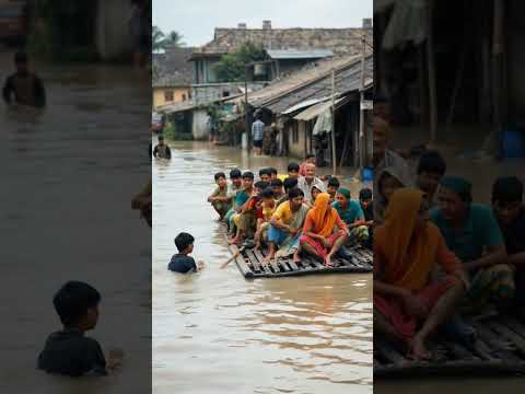 village flood 🌊 😭| rain thunderstorms #youtubeshorts