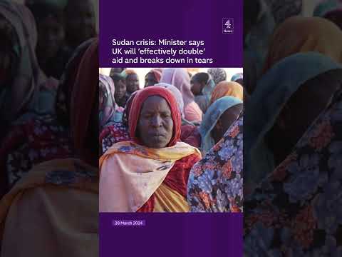 Sudan crisis: Minister says UK will 'effectively double' aid and breaks down in tears