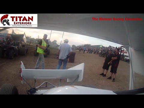 Brad Peterson UMSS Wing Sprint Heat Race - Cedar Lake Speedway 07/01/2023 - dirt track racing video image