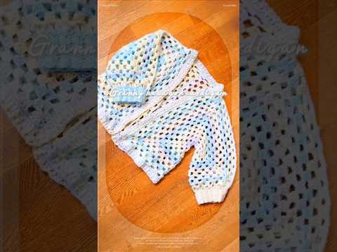 かぎ編みカーディガン　granny hexagon cardigan #crochet #knitting #handmade #diy #charlotte #キャンドゥ毛糸　#100均毛糸 　