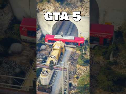 Esto Pasa si Tapamos el Tunel del Tren con un Bus en GTA 5 😮👀 #gta5 #gtav #gta