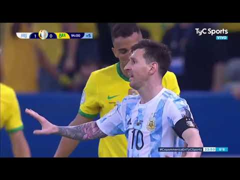 The Final Minute of Argentina vs. Brazil and Final Whistle - Copa America 2021 Final