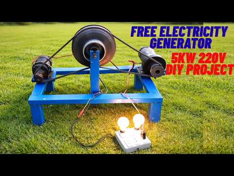 Motor Flywheel Free Electricity Generator 5kW  220V DIY Project