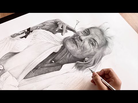 Drawing Old lady  portrait ( Timelapse video )