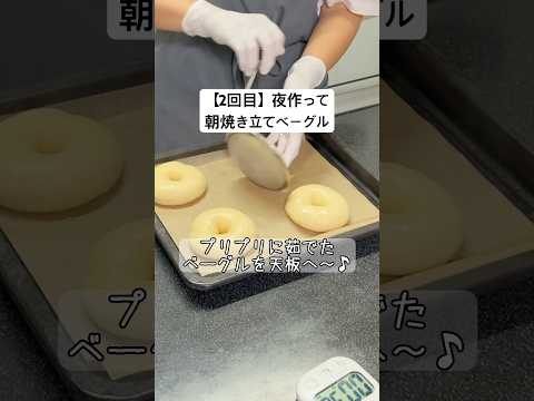 【2回目!】夜作って、朝焼き立てベーグルにチャレンジ中!