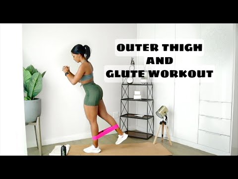OUTER THIGH AND GLUTE WORKOUT at home with RESISTANCE BAND.