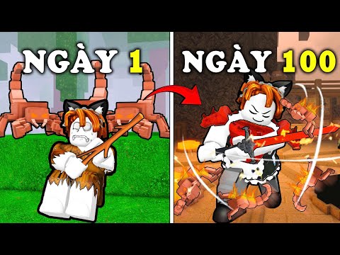 100 ngày CHỈ DÙNG KIẾM LỬA solo ĐÁNH BẠI UPDATE NÚI LỬA trong 99 NIGHTS IN THE FOREST