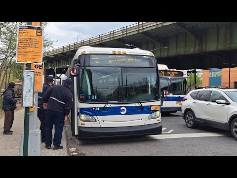 MTA: BX90 5 train shuttle bus action (weekend)