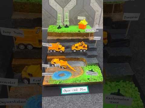 Open cast mine school project #scienceproject #schoolproject #viralshort #viralvideo l