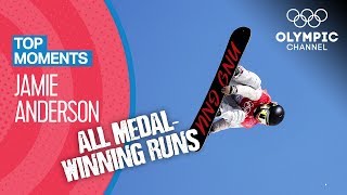 Jamie Anderson - ALL Olympic Medal Winning Runs in Snowboarding | Top Moments