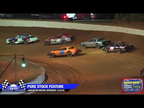 Pure Stock Feature - Lancaster Motor Speedway 3/19/22 - dirt track racing video image