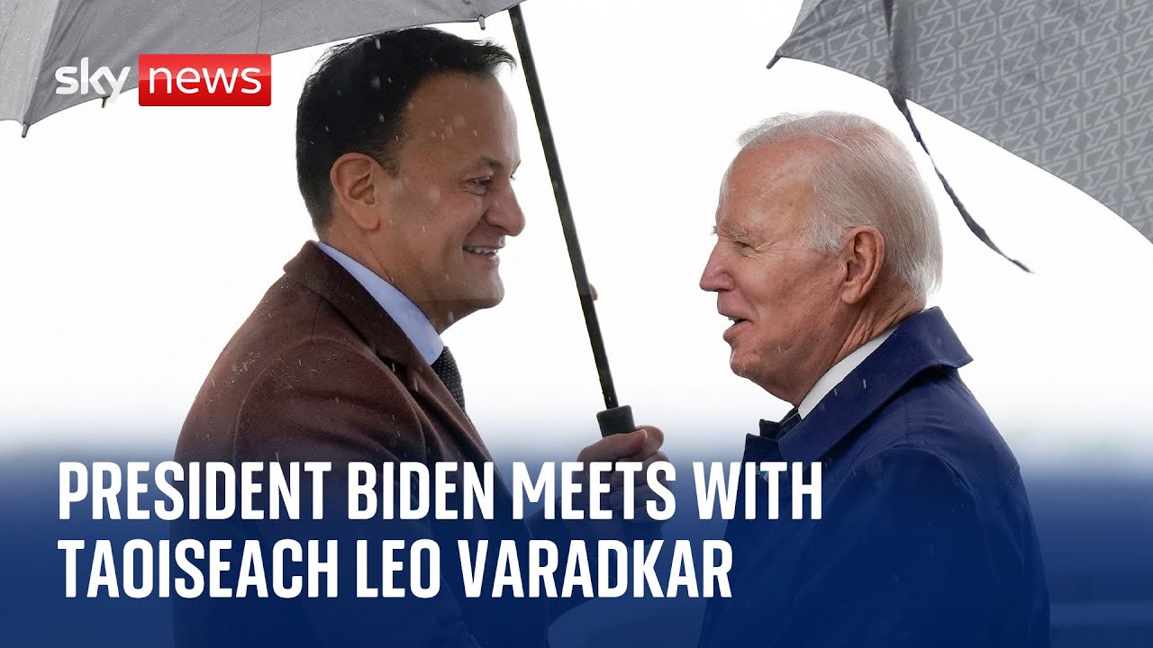 President Joe Biden meets Taoiseach Leo Varadkar at Farmleigh House