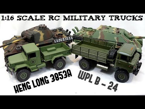 SCALE RC MILITARY TRUCKS - Heng Long 3853A & WPL B-24 1:16 Trucks - UC1JRbSw-V1TgKF6JPovFfpA