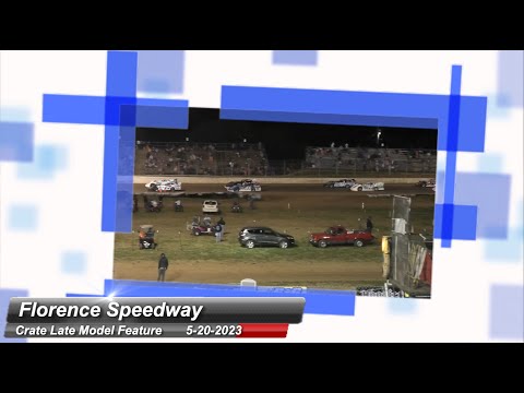 Florence Speedway - Crate Late Model Feature - 5/20/2023 - dirt track racing video image