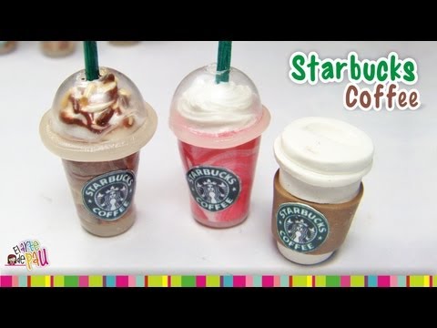 polymer clay starbucks tutorial Rainbow starbucks latte art! Cute frappuccino diy clay tutorial.