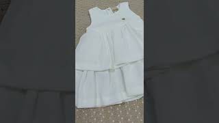 Vestido batizado bebe menina em malha trico na cor off
