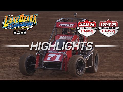 9.4.22 Lucas Oil POWRi National &amp; West Midget League Highlights from Lake Ozark Speedway - dirt track racing video image