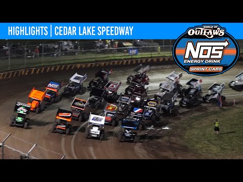 World of Outlaws NOS Energy Drink Sprint Cars | Cedar Lake Speedway | July 1, 2023 | HIGHLIGHTS - dirt track racing video image