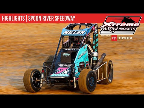 Xtreme Outlaw Midget Series Presented by Toyota | Spoon River Speedway | July 18, 2025 | HIGHLIGHTS - dirt track racing video image