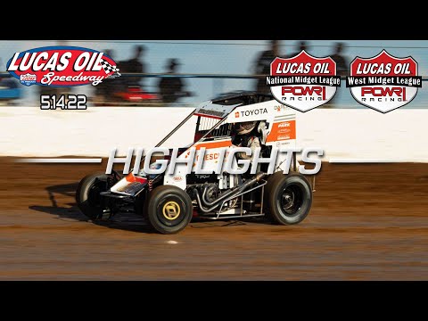 5.14.22 Lucas Oil POWRi National/West Midget League Highlights from Lucas Oil Speedway - dirt track racing video image