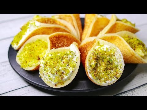 Qatayef Middle Eastern Dessert | Qatayef With Cream | Arabic Dessert Recipe | Yummy