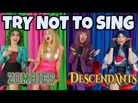 ZOMBIES VS DESCENDANTS TRY NOT TO SING ALONG DISNEY SONGS CHALLENGE (Totally TV Dress Up Characters) - UCPOIFuct7fjWKkiDRTNJqrg