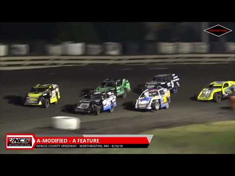 Stock Car &amp; A-Modified | Nobles County Speedway (Worthington Speedway) | 8-18-2018 - dirt track racing video image