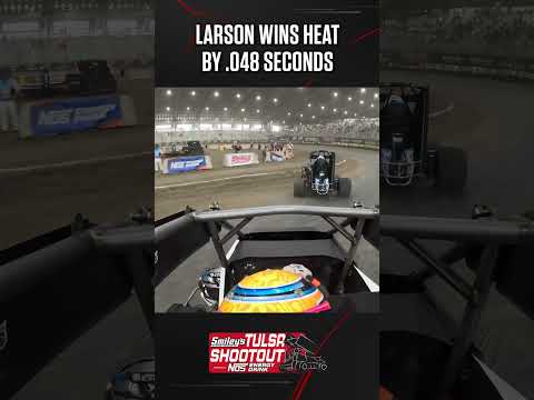 🏁 Kyle Larson wins #TulsaShootout stock non-wing heat by .048 seconds 📸 - dirt track racing video image