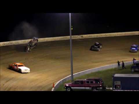 Randolph County Raceway ~ &quot;Hobby Stocks&quot; Heat Race Crash ~ 9/19/2015 - dirt track racing video image