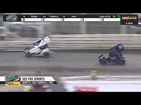 Knoxville Raceway Pro Sprints Highlights / August 27, 2022 - dirt track racing video image