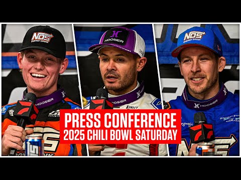 2025 Chili Bowl Saturday Podium Press Conference With Kyle Larson, Daison Pursley &amp; Shane Golobic - dirt track racing video image