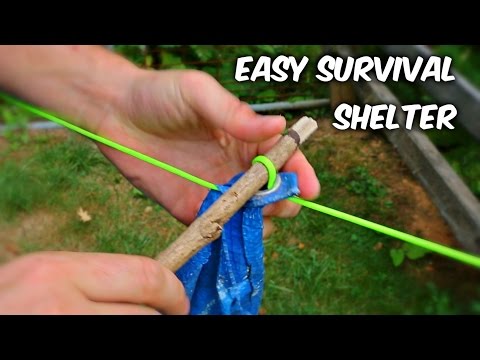 How to Set Up a Shelter Tarp Fastest Way - Survival Hack - UCe_vXdMrHHseZ_esYUskSBw