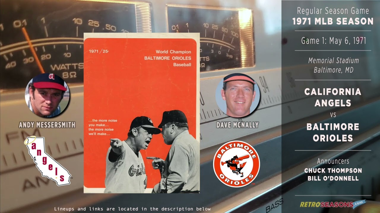 1971 California Angels vs Baltimore Orioles - Radio Broadcast video clip