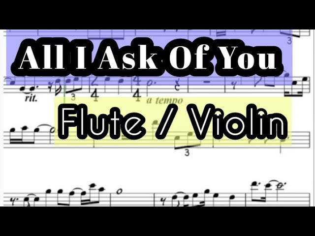 All I Ask – Phantom of the Opera Sheet Music for Violin