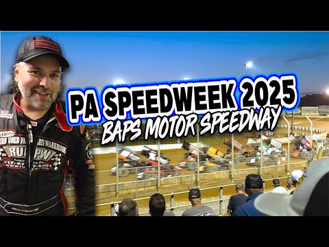 PA Speedweek DAY 3 Baps Motor Speedway - Dirt Track Sprint Car Racing - dirt track racing video image