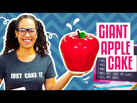 How To Make A GIANT APPLE Out Of CAKE For Back-To-School Season | Yolanda Gampp | How To Cake It - UCvM1hVcRJmVWDtATYarC0KA