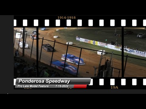 Ponderosa Speedway - Pro Late Model Feature - 7/15/2022 - dirt track racing video image