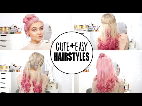 4 Cute & Easy Hairstyles | New Pastel Pink Hair! AD - UCBKFH7bU2ebvO68FtuGjyyw