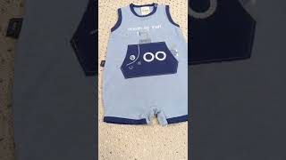 Banho de sol bebe menino na cor azul com detalhes em marinho