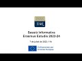 Image of the cover of the video;Sessió Informativa Erasmus Estudis 2023-24