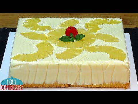 TARTA DE PIÑA (ANANÁS) FÁCIL Y SIN HORNO  - Recetas paso a paso, tutorial - Loli Domínguez - UC5ONfXPjWgqElh0NZaRJ1tg