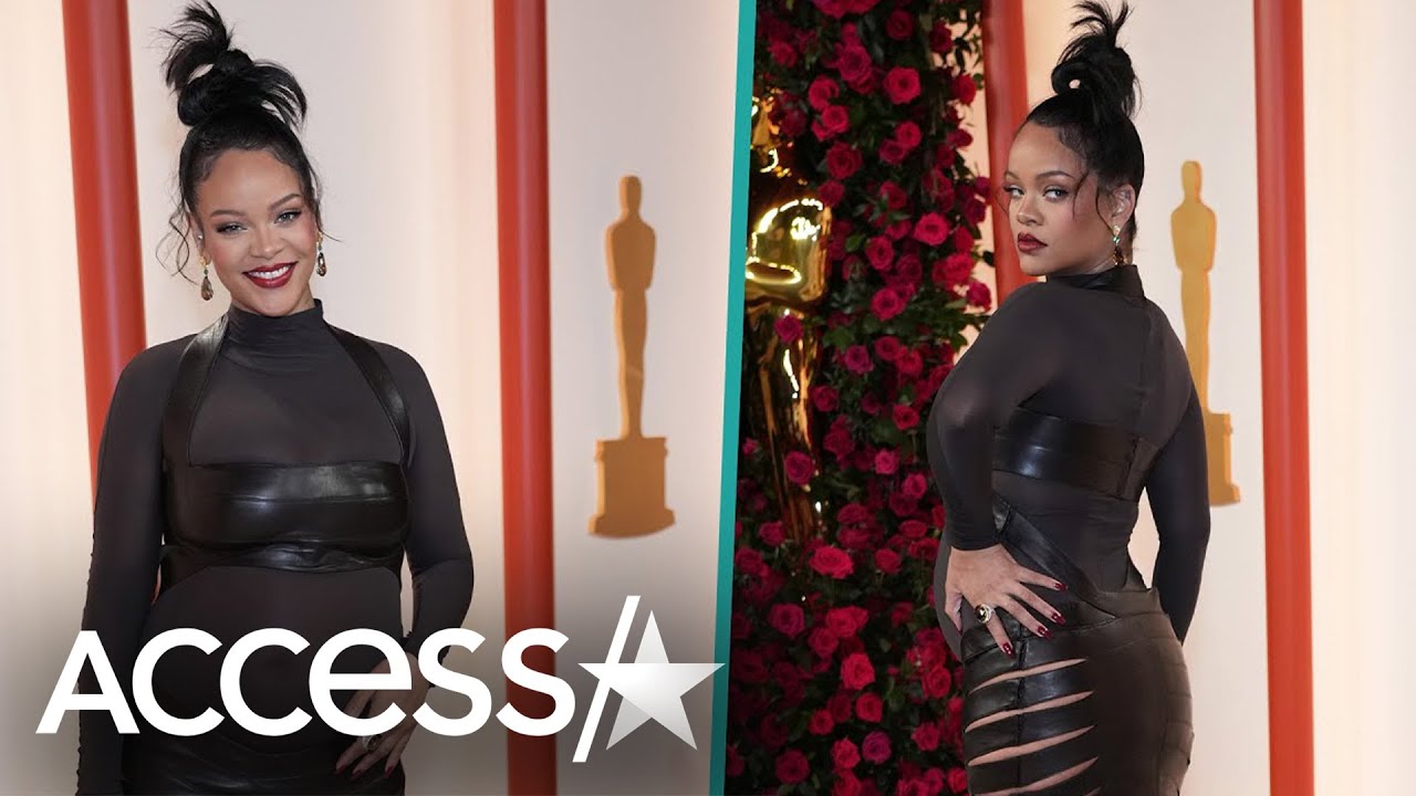 Rihanna FLAUNTS Baby Bump In Sheer Dress At 2023 Oscars