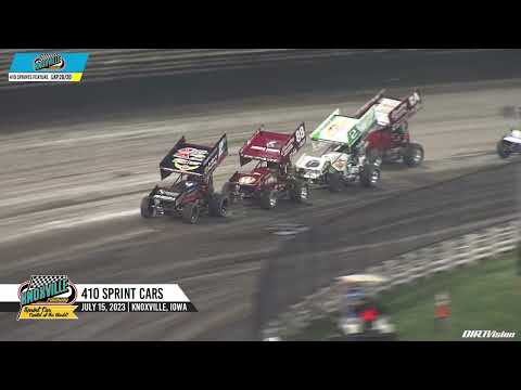 Knoxville Raceway 410 Highlights / July 15, 2023 - dirt track racing video image