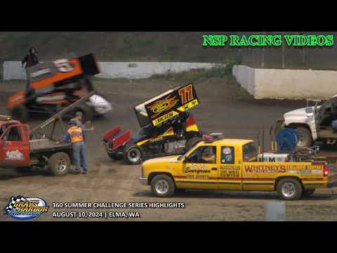 August 10, 2024 360 Summer Challenge Series Highlights Grays Harbor Raceway - dirt track racing video image