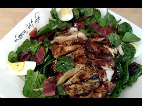 How to Make Spinach & Grilled Chicken Salad - by Laura Vitale - Laura in the Kitchen Ep 108 - UCNbngWUqL2eqRw12yAwcICg