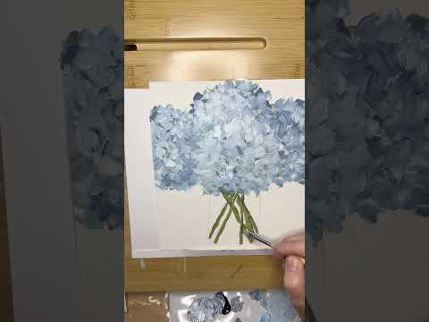 How to paint blue hydrangeas easily #acrylicpainting #arttutorial #painting