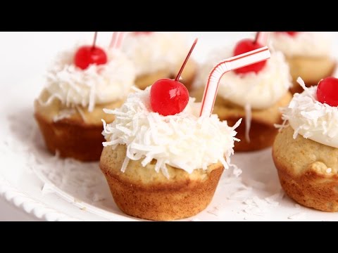 Pina Colada Cupcakes Recipe - Laura Vitale - Laura in the Kitchen Episode 793 - UCNbngWUqL2eqRw12yAwcICg